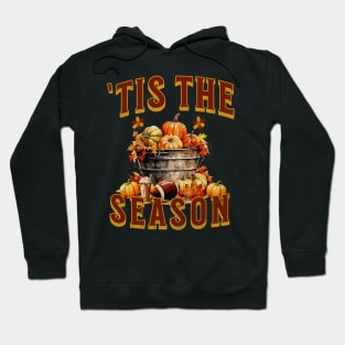 Tis The Season Football Latte Pumpkin Halloween Fall Season Hoodie